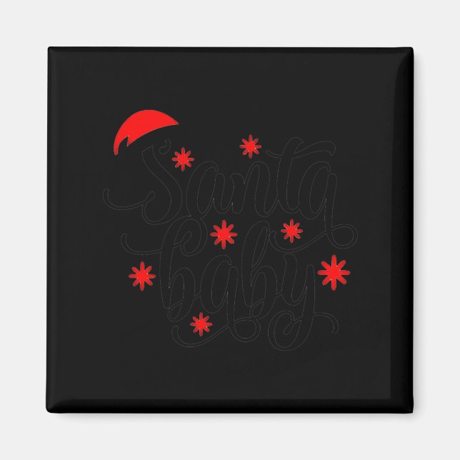 Aimant Bébé du Père Noël Annonce de Grossesse Noël Père N (Devant)