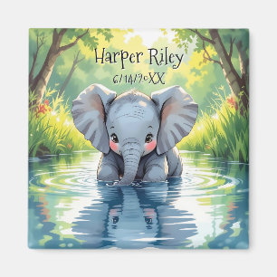 Aimant Bébé éléphant adorable et réflexion personnalisés
