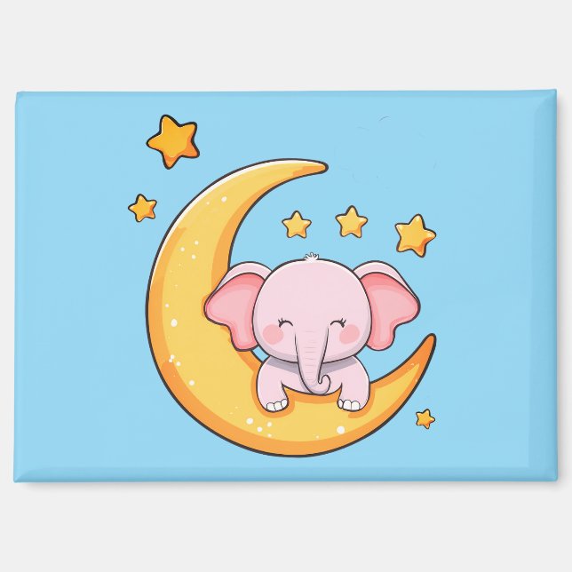Aimant Bébé éléphant dormant (Recto)