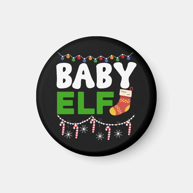 Aimant Bébé Elfe Noël Conception de vacances-84608 (Devant)