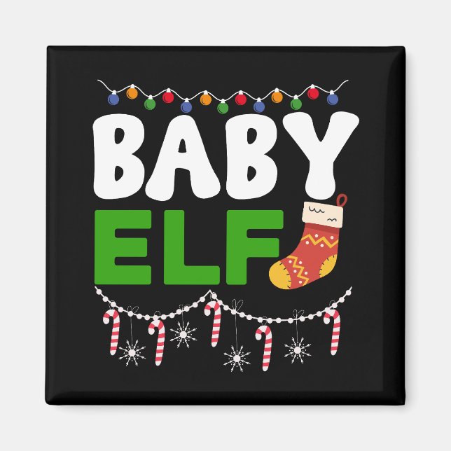 Aimant Bébé Elfe Noël Conception de vacances-84608 (Devant)