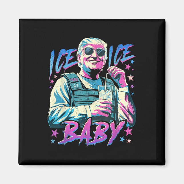 Aimant Bébé glace glace Profitez d'un verre glacé de dépo (Devant)