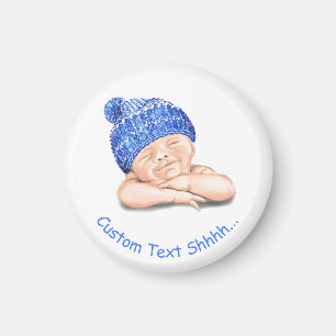 Aimant Bébé joyeux et doux au sommeil - Personnaliser