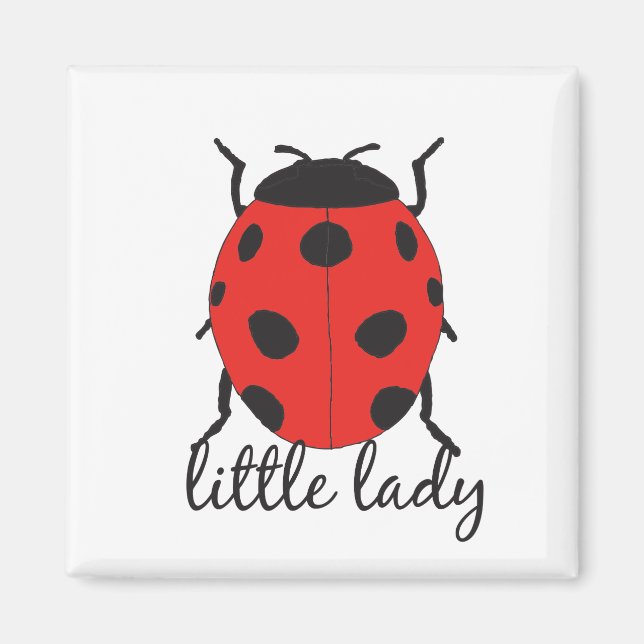 Aimant Bébé Ladybug rouge et noir à la main mignon (Devant)
