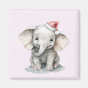 Aimant Bébé mignon éléphant portant le chapeau du Père No