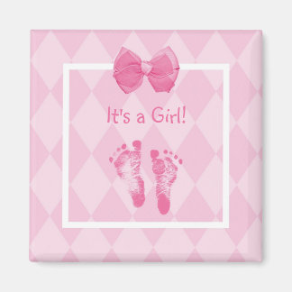 Aimant Bébé mignonne Faire-part de naissance d'empreintes