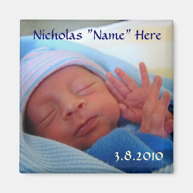 Aimant bébé né Cadeaux d'annonce de nouveau bébé (Devant)