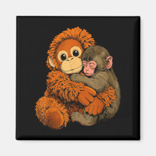 Aimant Bébé singe frappe maman singe jouet câlin chaud mi