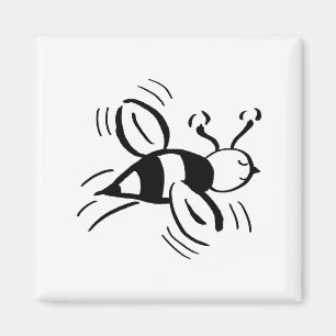 Aimant Bee Free - Noir et Blanc par Cussdum Designs
