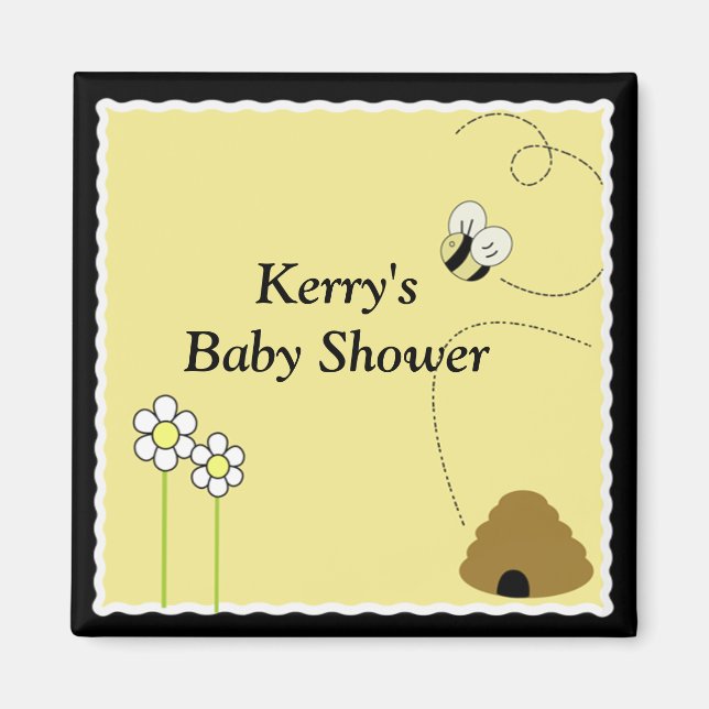 Aimant BEE HAPPY Baby shower Favoriser l'aimant (Devant)