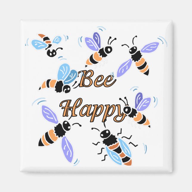 Aimant Bee Happy Cute Bumble Bee Tee - shirts et cadeaux (Devant)