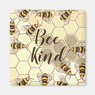 Aimant Bee Kind Bumblebebees & Honeycomb