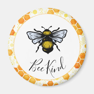 Aimant Bee Kind Bumblebee Honeycomb