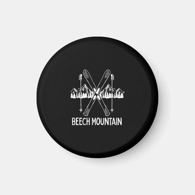Aimant Beech Mountain North Carolina NC Retro Skiing (Devant)