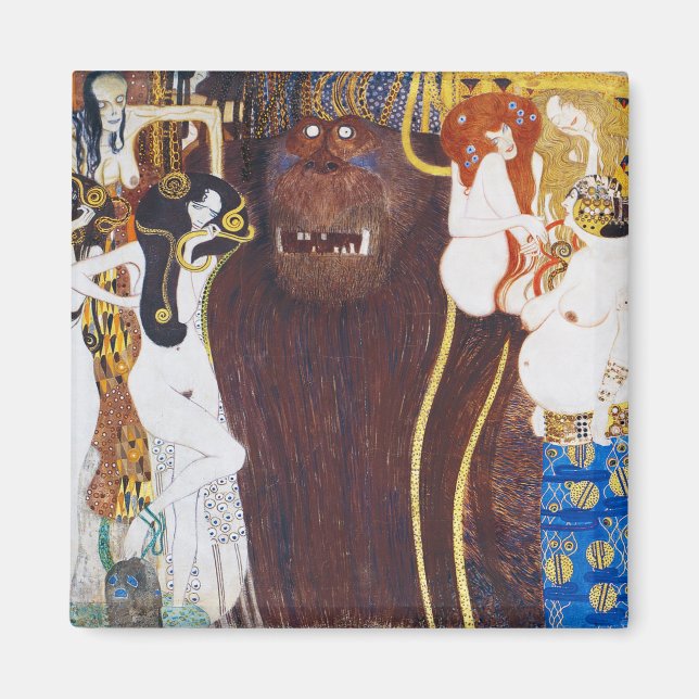 Aimant Beethoven Frieze (détail), Gustav Klimt (Devant)