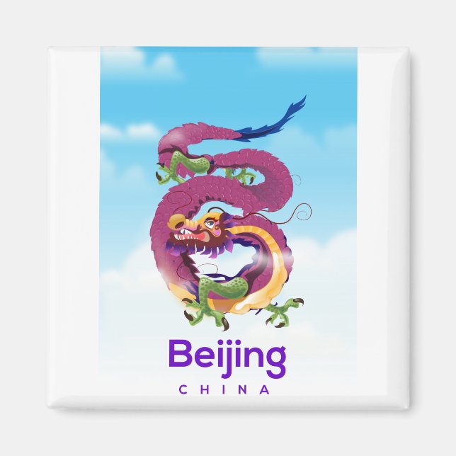 Aimant Beijing China Dragon travel poster (Devant)