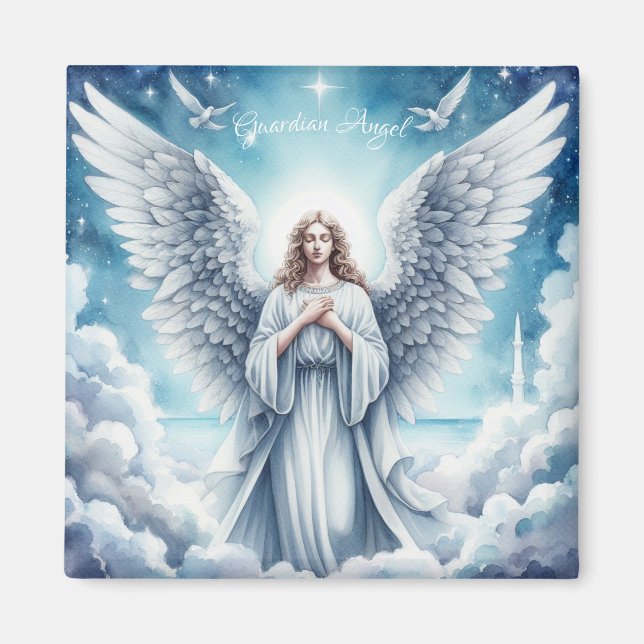 Aimant Bel Ange Gardien Blanc (Devant)