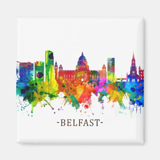 Aimant Belfast Northern Ireland Skyline (Devant)