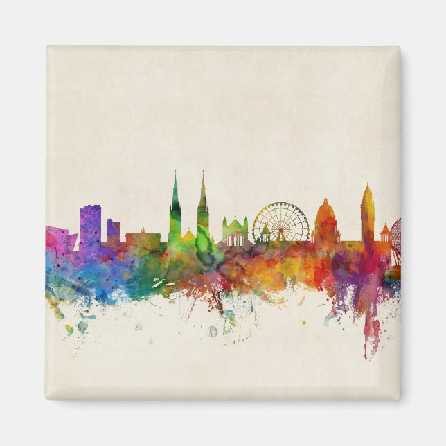 Aimant Belfast Northern Ireland Skyline (Devant)
