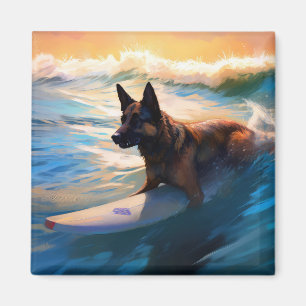 Aimant Belge Shepherd Beach Surf Peinture