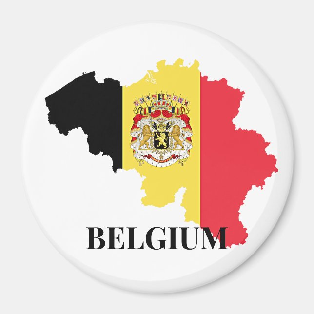 Aimant Belgique Silhouette, drapeau, (Devant)