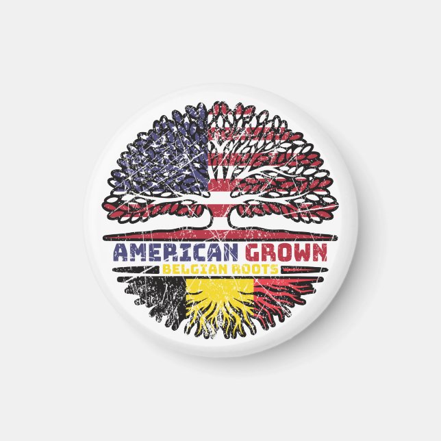 Aimant Belgium Belgian US American États-Unis Tree (Devant)