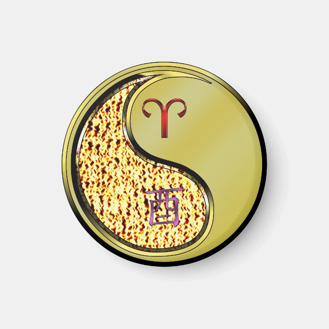 Aimant Bélier et coq métallique (Devant)