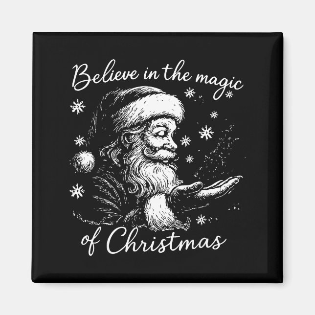 Aimant Believe In The Magic Of Christmas, Funny Christmas (Devant)