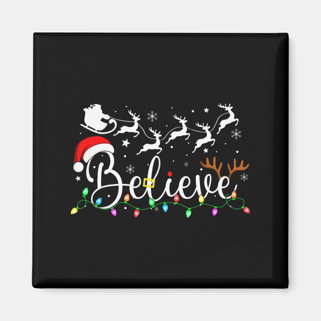 Aimant Believe Santa Claus Believe Christmas Matching Paj (Devant)