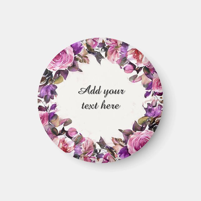 Aimant Belle Bordure Florale Aquarelle (Devant)