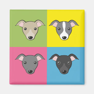 Aimant Belle caricature italienne greyhounds pop art colo