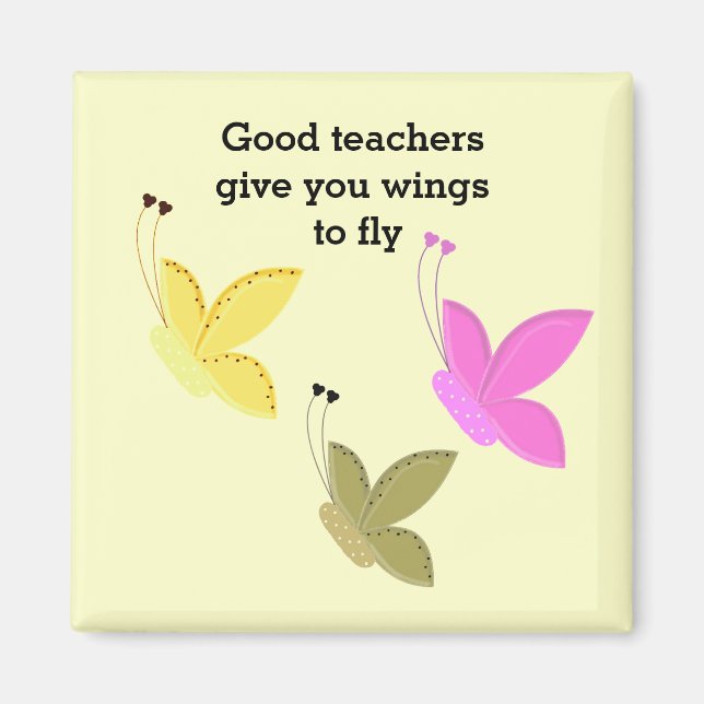 Aimant Belle Citation Papillon des Enseignants (Devant)