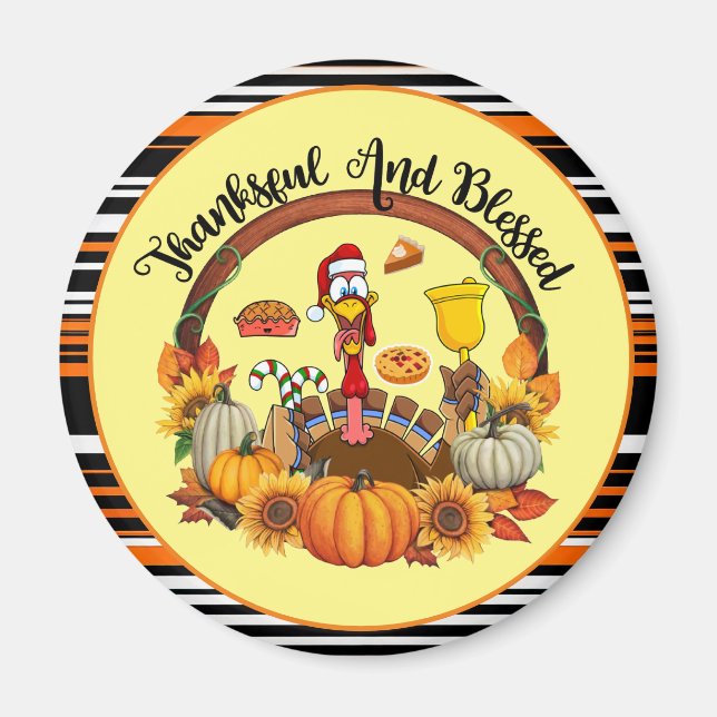 Aimant Belle Collection d'automne populaire Thanksgiving (Devant)