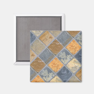 Aimant Belle dalle de pierre colorée dans les rangées