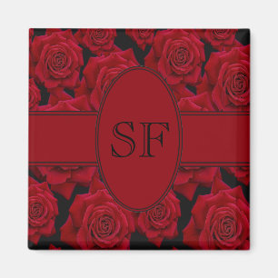 Aimant Belle et élégante floraison de roses rouges- Mon