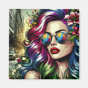 Aimant Belle femme dans la ville