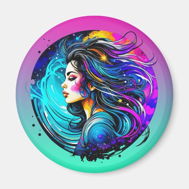 Aimant Belle Femme Ethérée N'Arrête Jamais De Rêver (Devant)