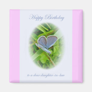 Aimant Belle-fille Anniversaire Bleu Papillon
