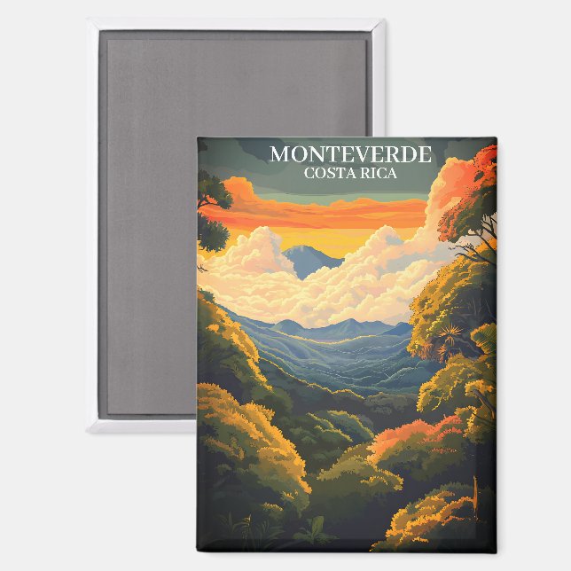 Aimant Belle forêt nuageuse de Monteverde Costa Rica (Recto/Verso)
