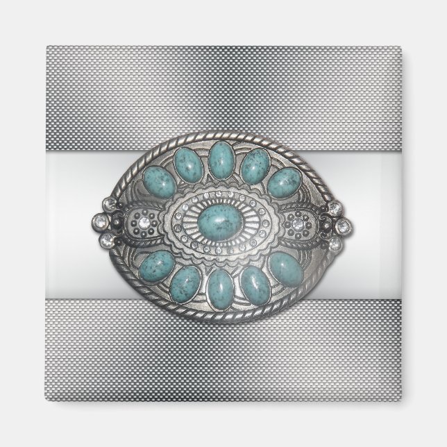 Aimant Belle image de boucle de ceinture en métal antique (Devant)