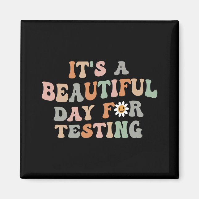 Aimant Belle journée de test Jour de test Enseignant Supe (Devant)