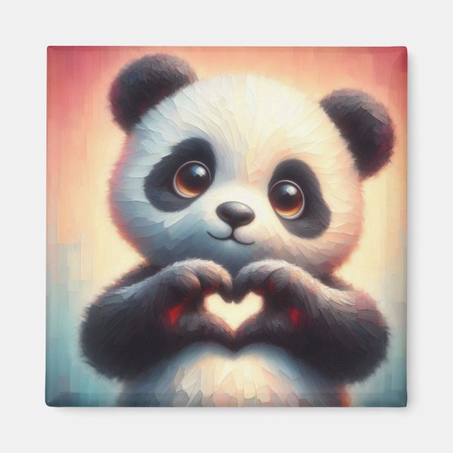 Aimant Belle Love Heart Panda (Devant)