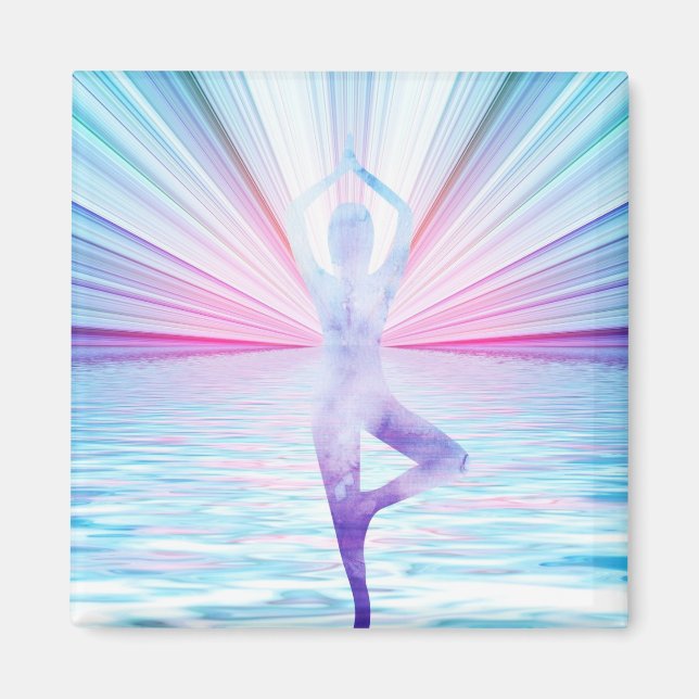 Aimant Belle méditation Zen Yoga arbre de vie (Devant)