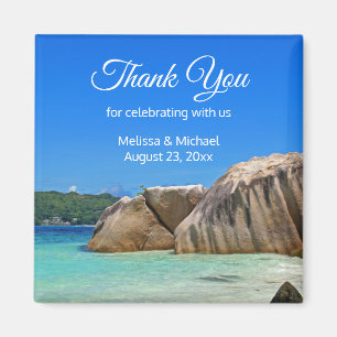 Aimant Belle Mer Tropicale Côte Rocheuse Mariage Faveur