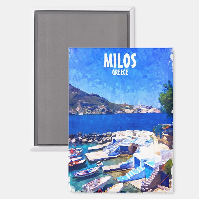 Aimant Belle Milos Grèce Europe Travel Art (Recto/Verso)