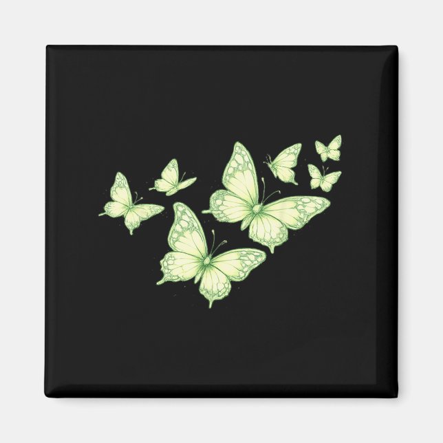 Aimant Belle Papillon Papillon Vert Amoureux Femmes (Devant)