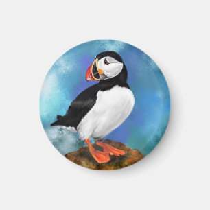 Aimant Belle peinture d'oiseaux du Puffin de l'Atlantique