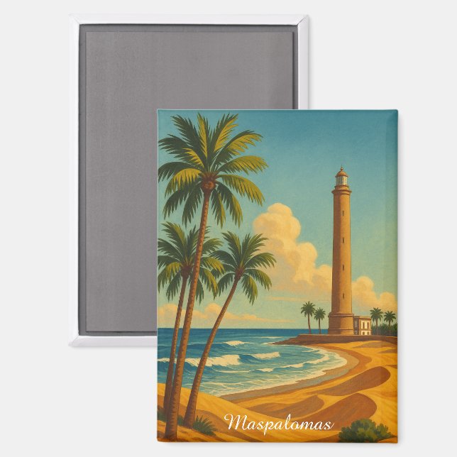 Aimant Belle plage de Maspalomas Meloneras Grande Canarie (Recto/Verso)
