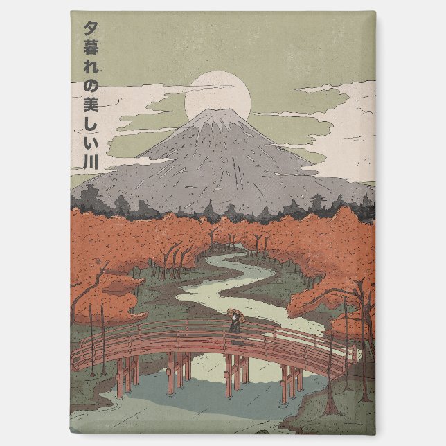 Aimant Belle Rivière Au Crépuscule (Recto)