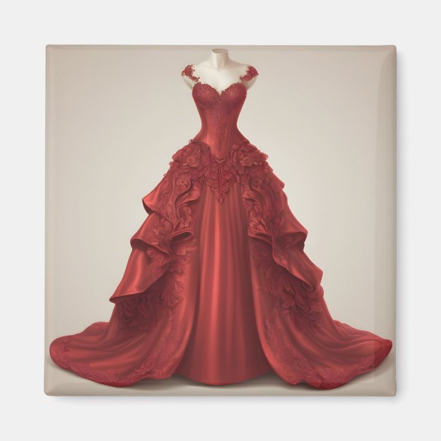 Aimant Belle robe rouge (Devant)